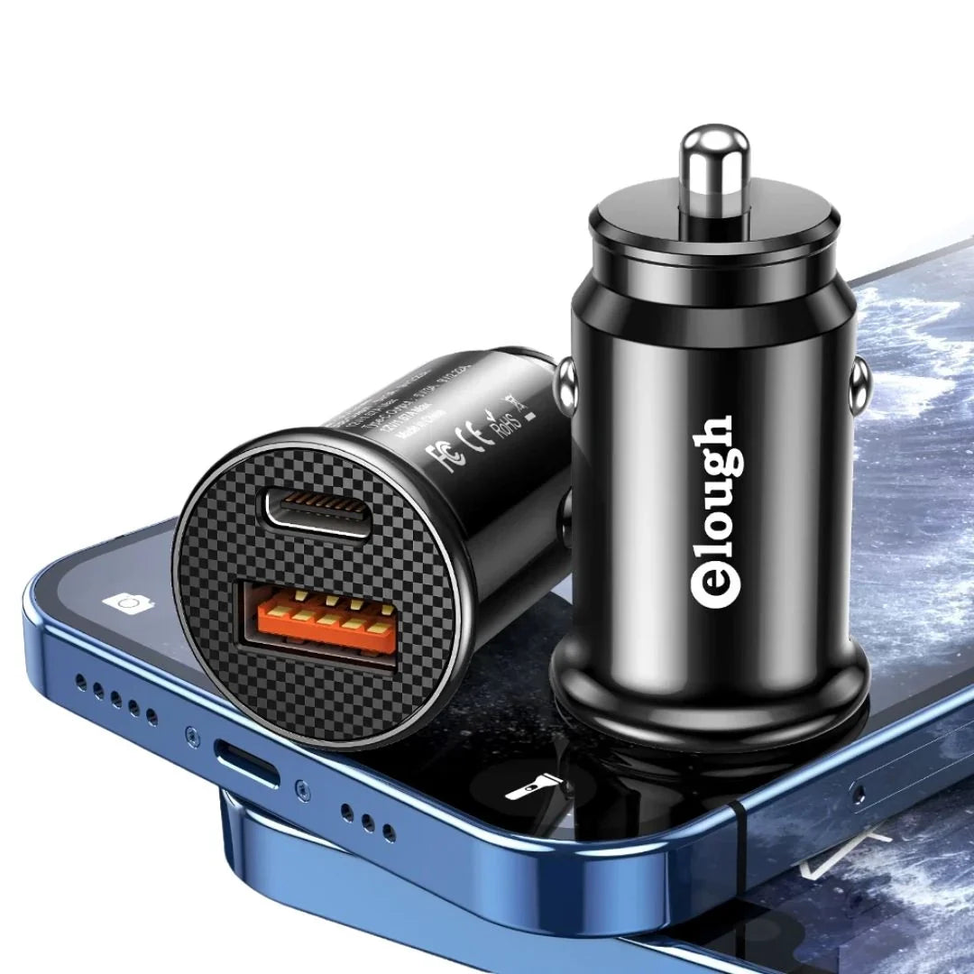 Carregador rápido para automóvel com 2 portas USB