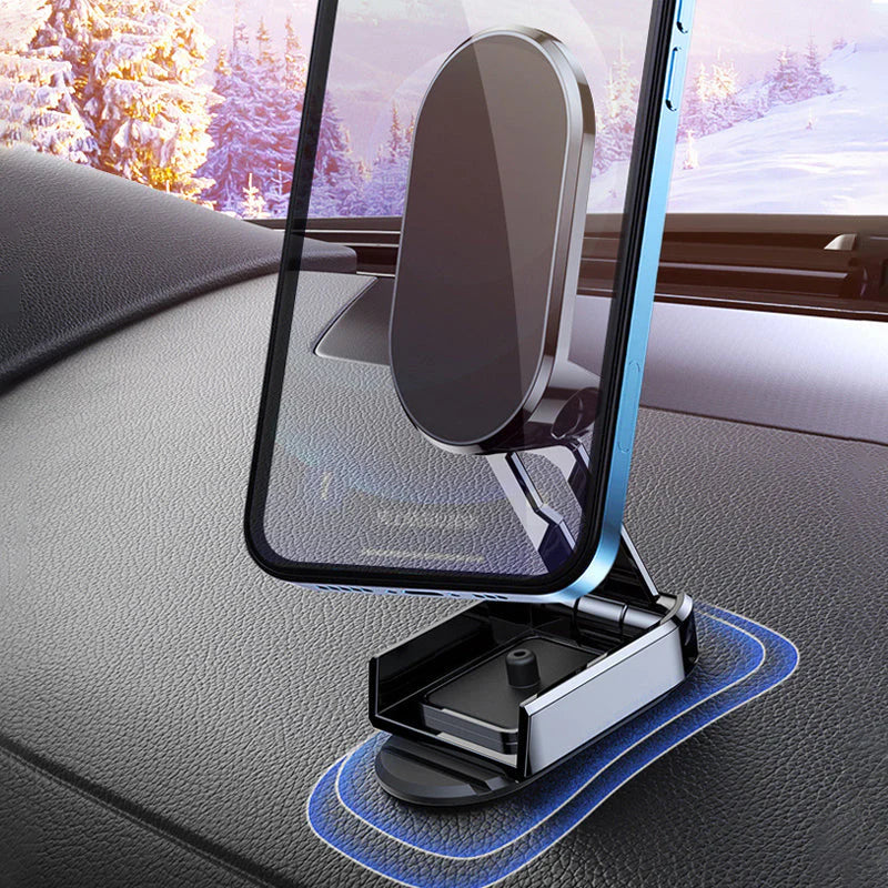 Suporte de telemóvel dobrável em metal com íman para carro