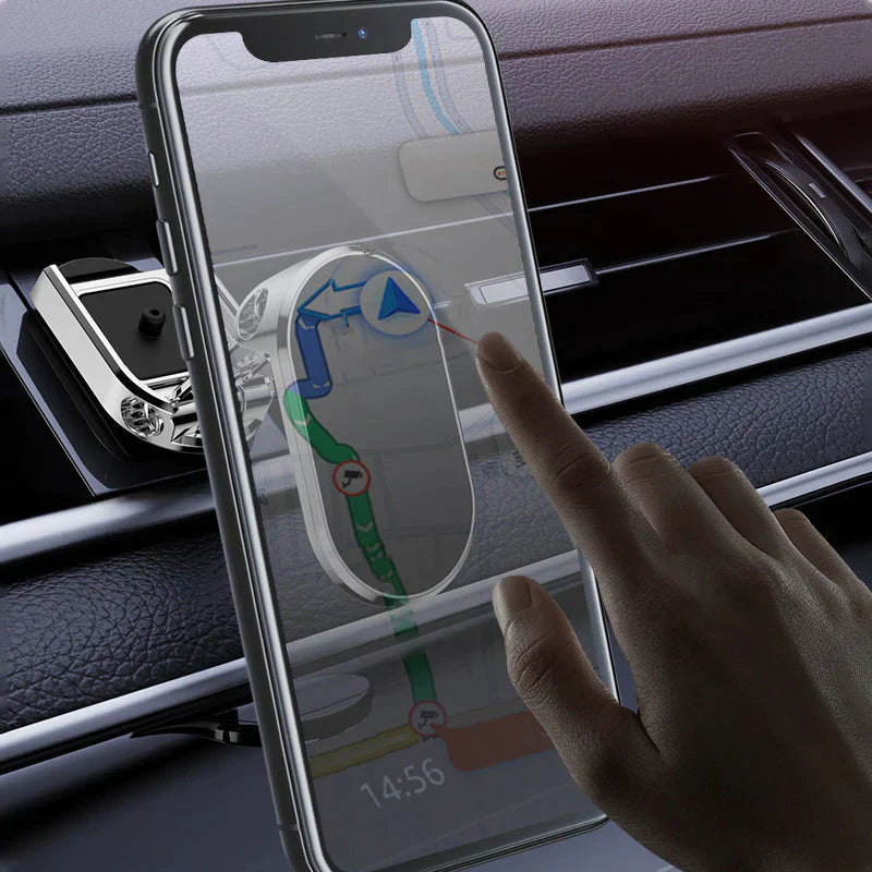 Suporte de telemóvel dobrável em metal com íman para carro