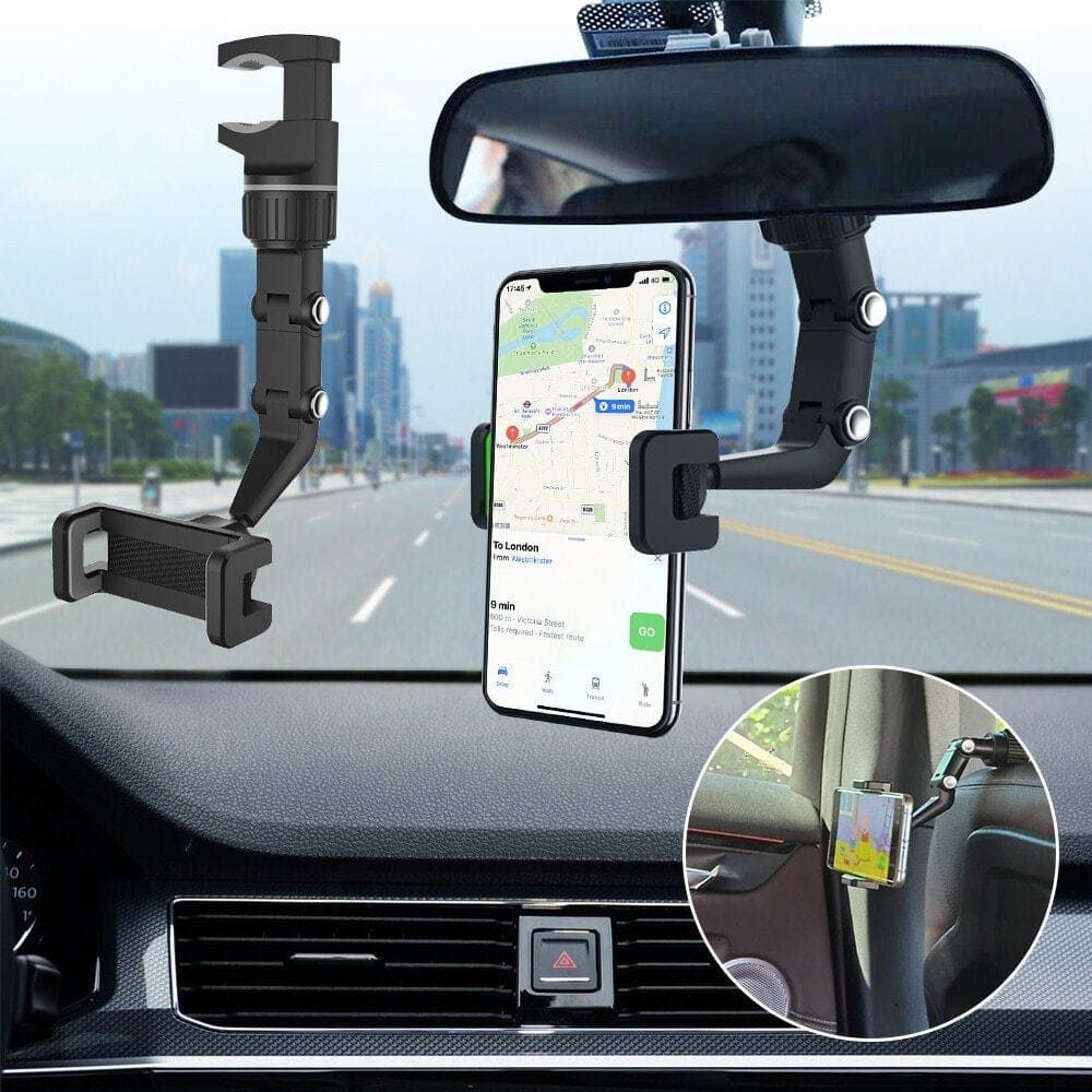 Suporte de Telemóvel Multifunções para Automóvel (Retrovisor)